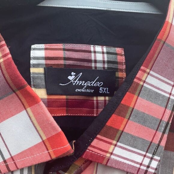 Take 50% OFF- Amedeo Men’s Short-sleeved Button Down Shirt, Size-5XL - Picture 3 of 9